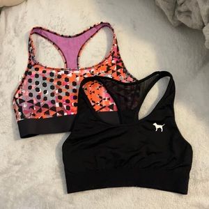 2 victoria/pink sports bras